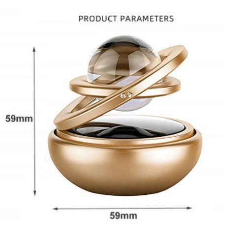 Coozo Solar Car Perfume Air Freshener Double Ring With Crystal Gold